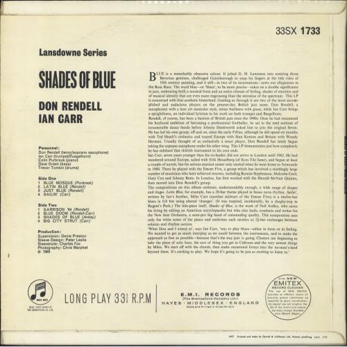 Don Rendell & Ian Carr Shades Of Blue - 1st UK vinyl LP album (LP